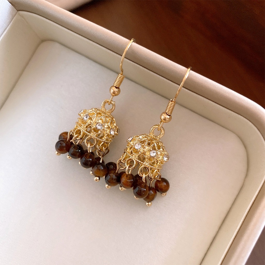 Indian Wedding Supply - Boho Jhumka belvormige hangende oorbellen met