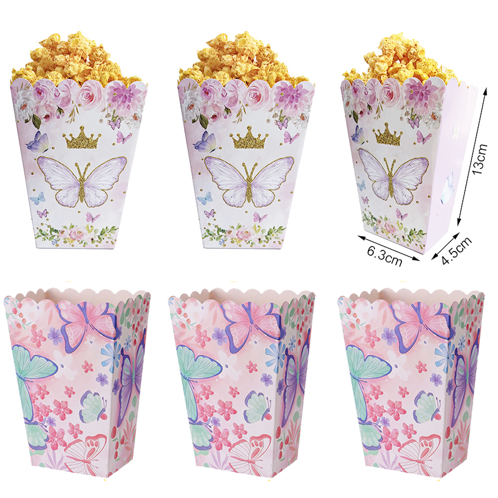 Wedding Supply.Box - 6/12/24/30pcs Vlinder Popcorn Doos Snack Box