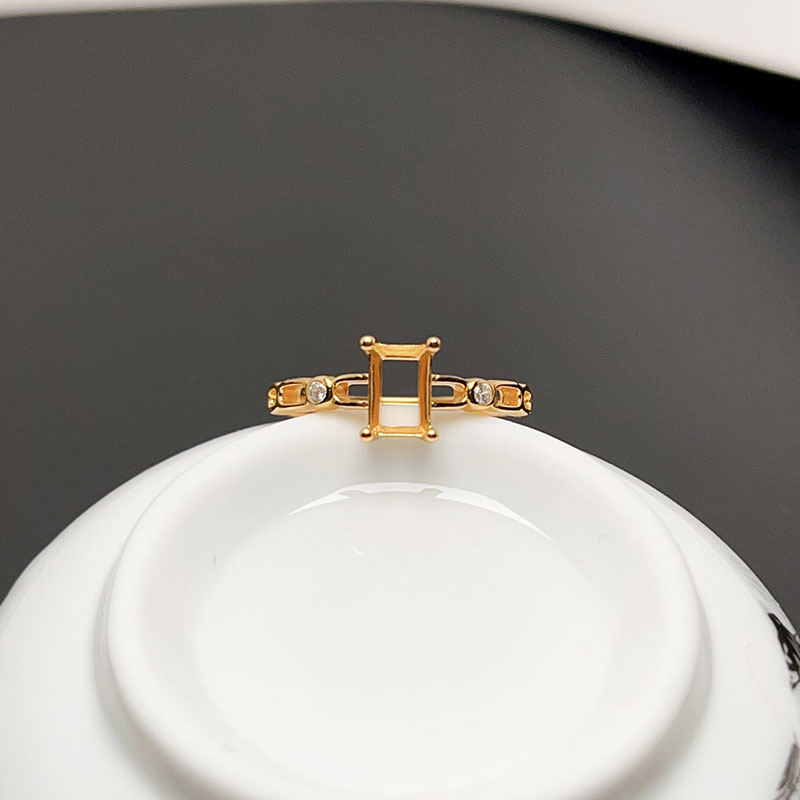 Supplier Wedding - 4Mm * 6Mm Rechthoek Edelsteen Ring