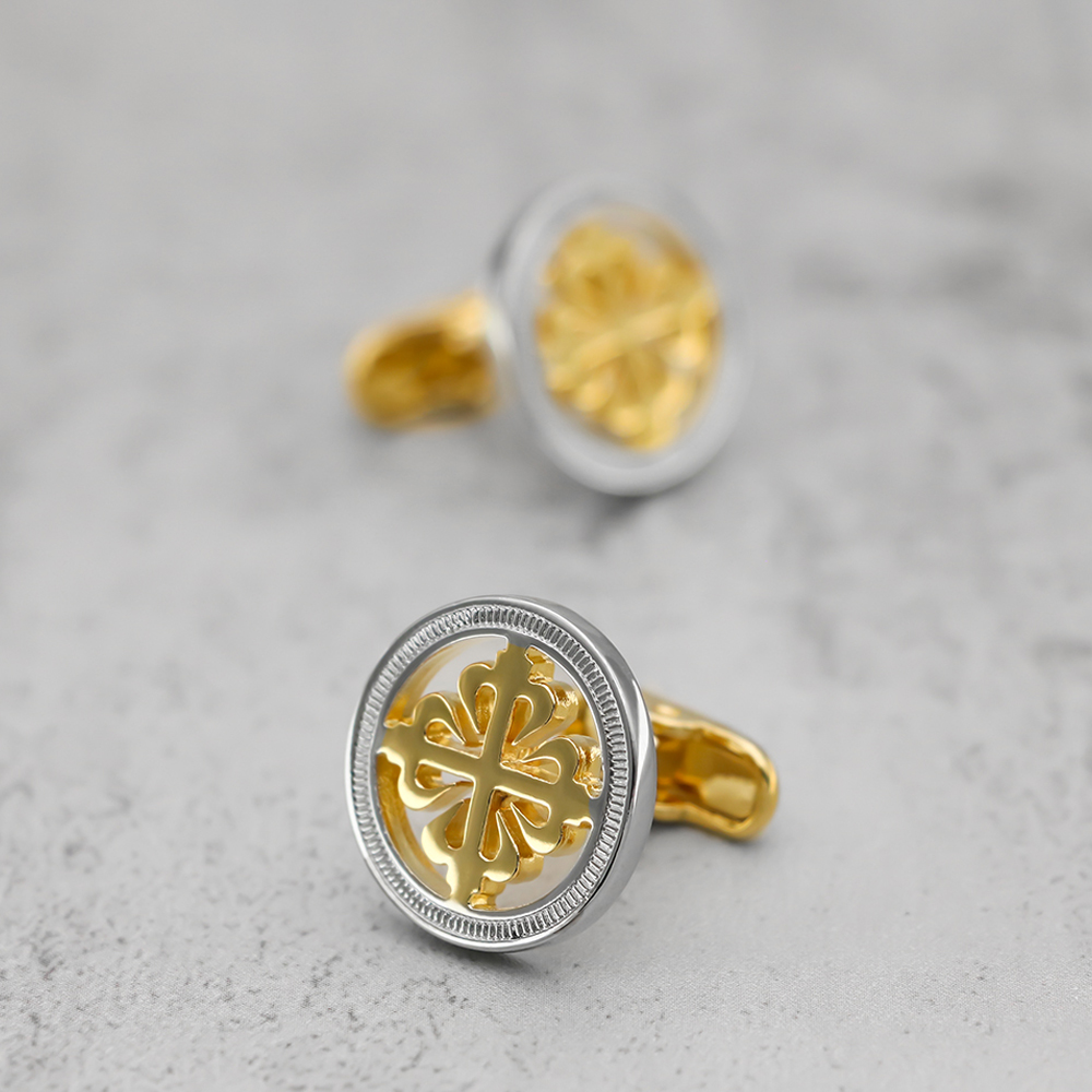 Wedding Supply Factory - Luxe Iris Bloem Manchetknopen Hoge Kwaliteit
