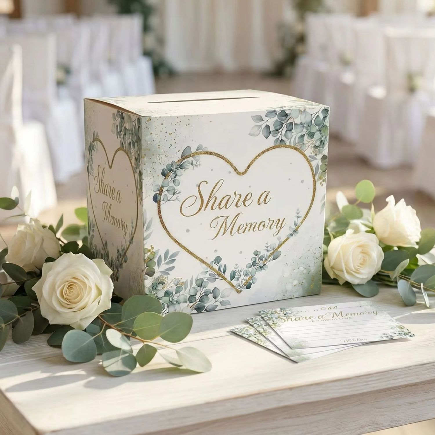 Wedding Supply.Box - Witte bloemen bruiloft kaartendoos bruids baby