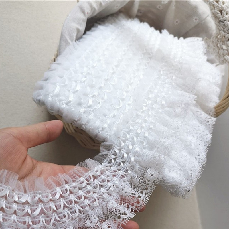 Wedding Water Supply - 6.5Cm Breed Exquisite Witte Geborduurde Kant