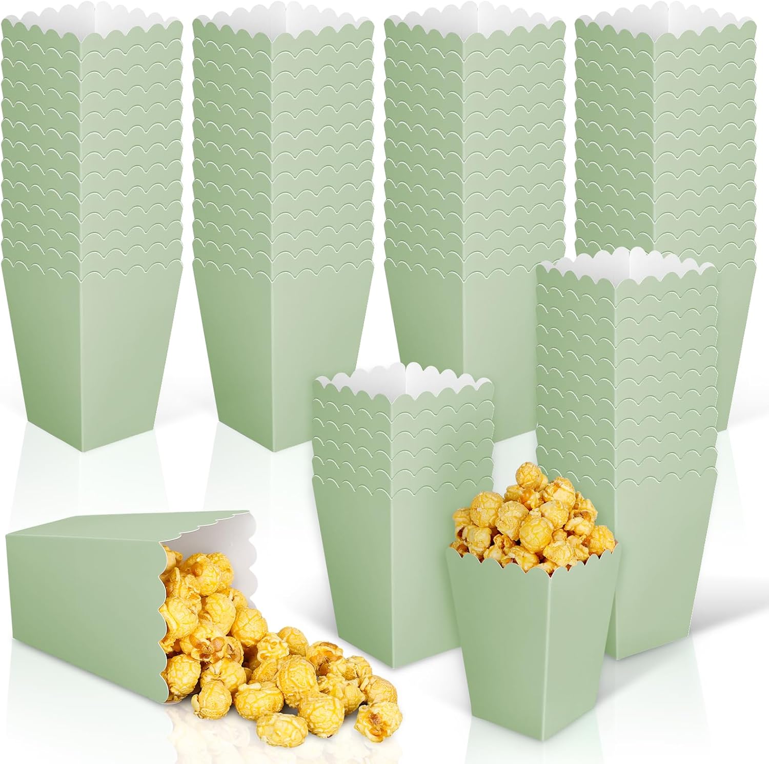 Wedding Supply.Box - 12 stuks saliegroene mini-popcorndozen groene popcornemmers