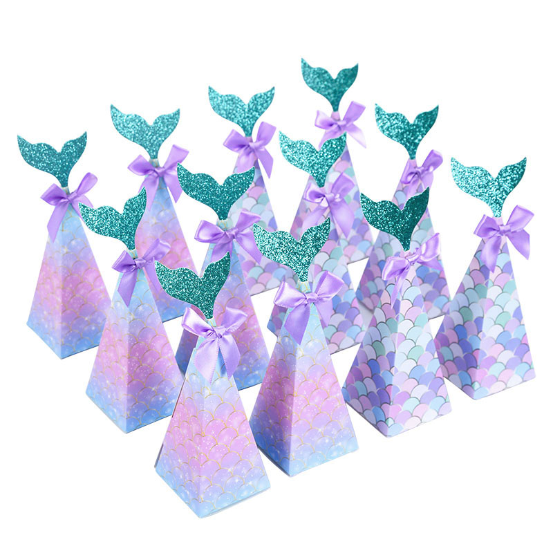 Wedding Supply.Box - 10 stuks kleine zeemeermin bonbondoos zeemeerminstaart